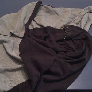 Lulu black on one side, black & white thin stripes
